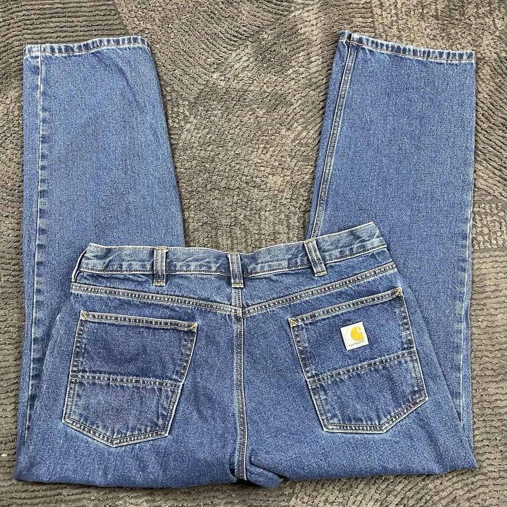 Carhartt Men's 32x29 Jeans Relaxed Fit Blue Denim Workwear Medium Wash - Picture 7 of 7